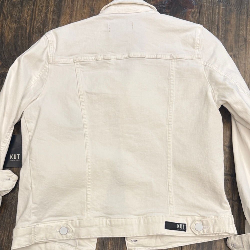 Kut from the Kloth white denim jean jacket NWT - Picture 3 of 3